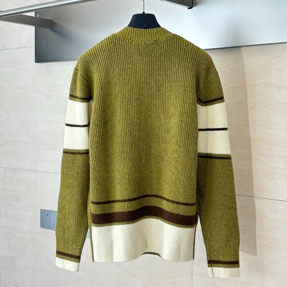 Ami Paris Green Wool College Sweater - Picture 2 of 9